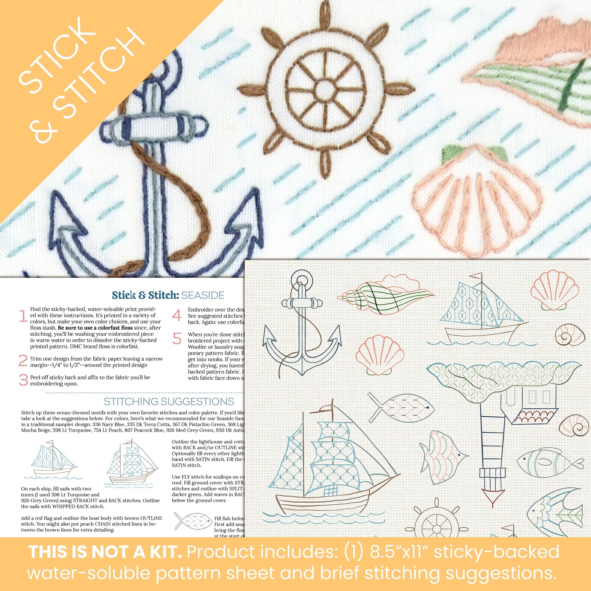 Stick & Stitch Motifs: Seaside - Stitched Stories